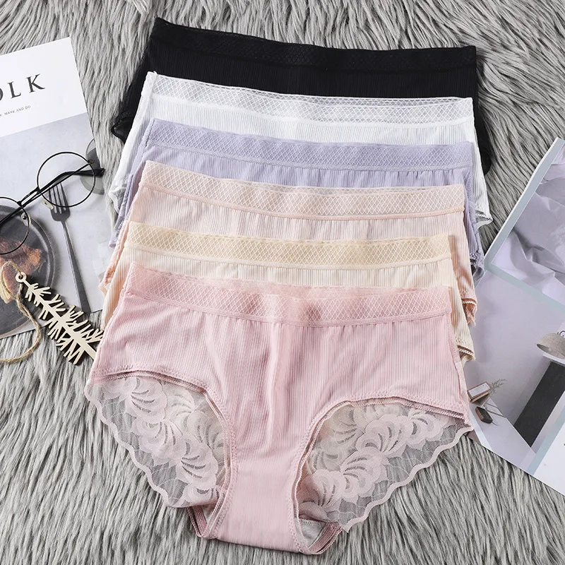 

Mesh transparent women's panties hip lift mid-waist girls Japanese panties lace briefs sexy ladies underwear cotton breathable
