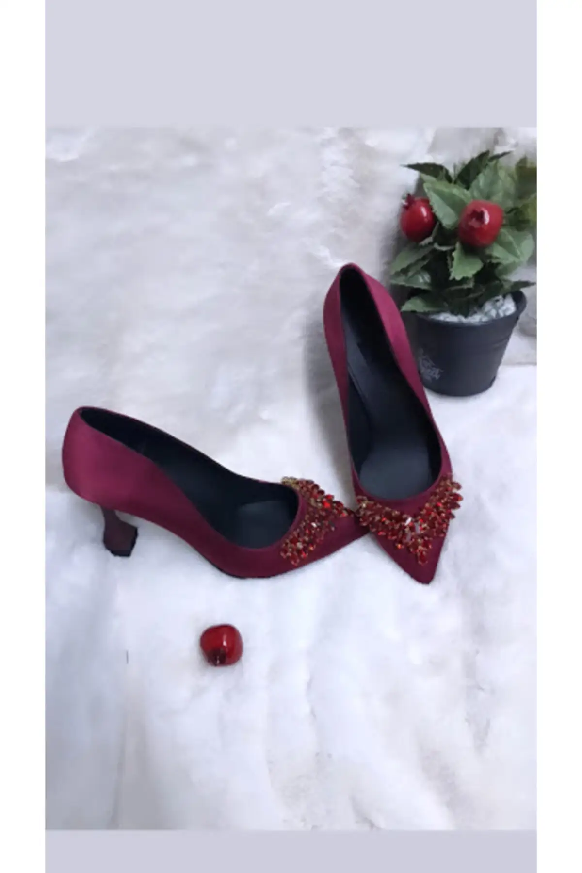 

Женская вечерняя Классическая стильная модная обувь Бордовые женские Вечерние туфли на каблуке стильная модная обувь