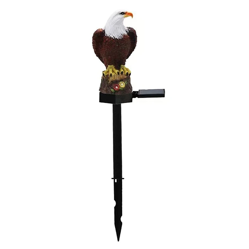 

Solar Garden Light Resin Bald Eagle Figurine Dusk Dawn Solar Yard Light Animal Solar Stake Light Outdoor Decorative