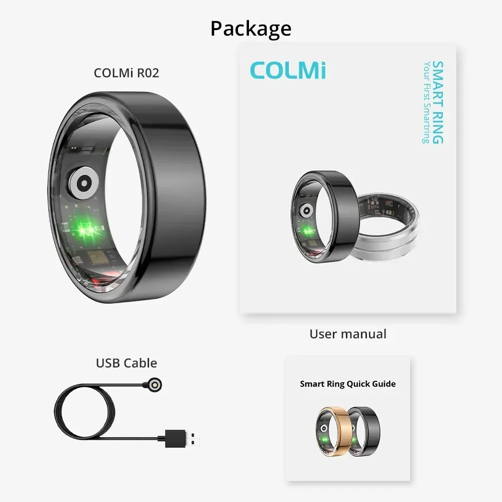 2024 New R02 Smart Ring Military Grade Titanium Steel Shell Health Monitoring IP68 &amp 3ATM Waterproof Multi-sport Modes