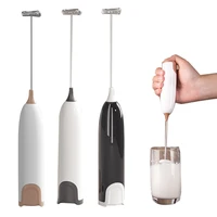 electric foam maker milk frother handheld battery operated stainless steel whisk drink mixer for latte cappuccino hot chocolate