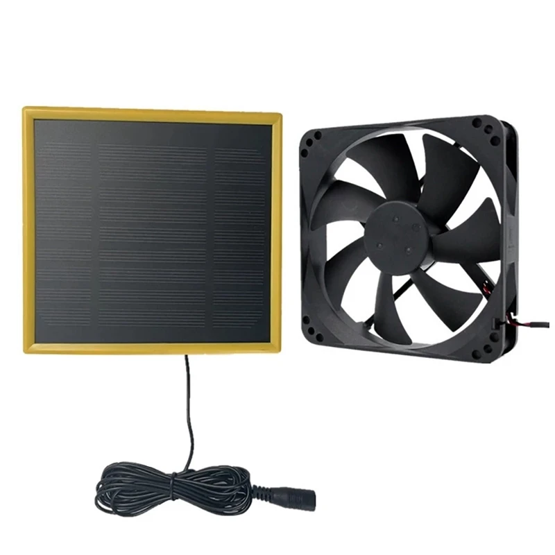 

12V 5W Solar Exhaust Fan Air Extractor 5.6Inch Mini Ventilator Solar Panel Powered Fan For Dog Chicken House Greenhouse