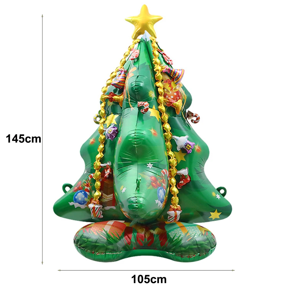 

4D 145×105cm Giant Christmas Tree Balloon Xmas Tree Standing Foil Balloon New Year Christmas Party Decorations