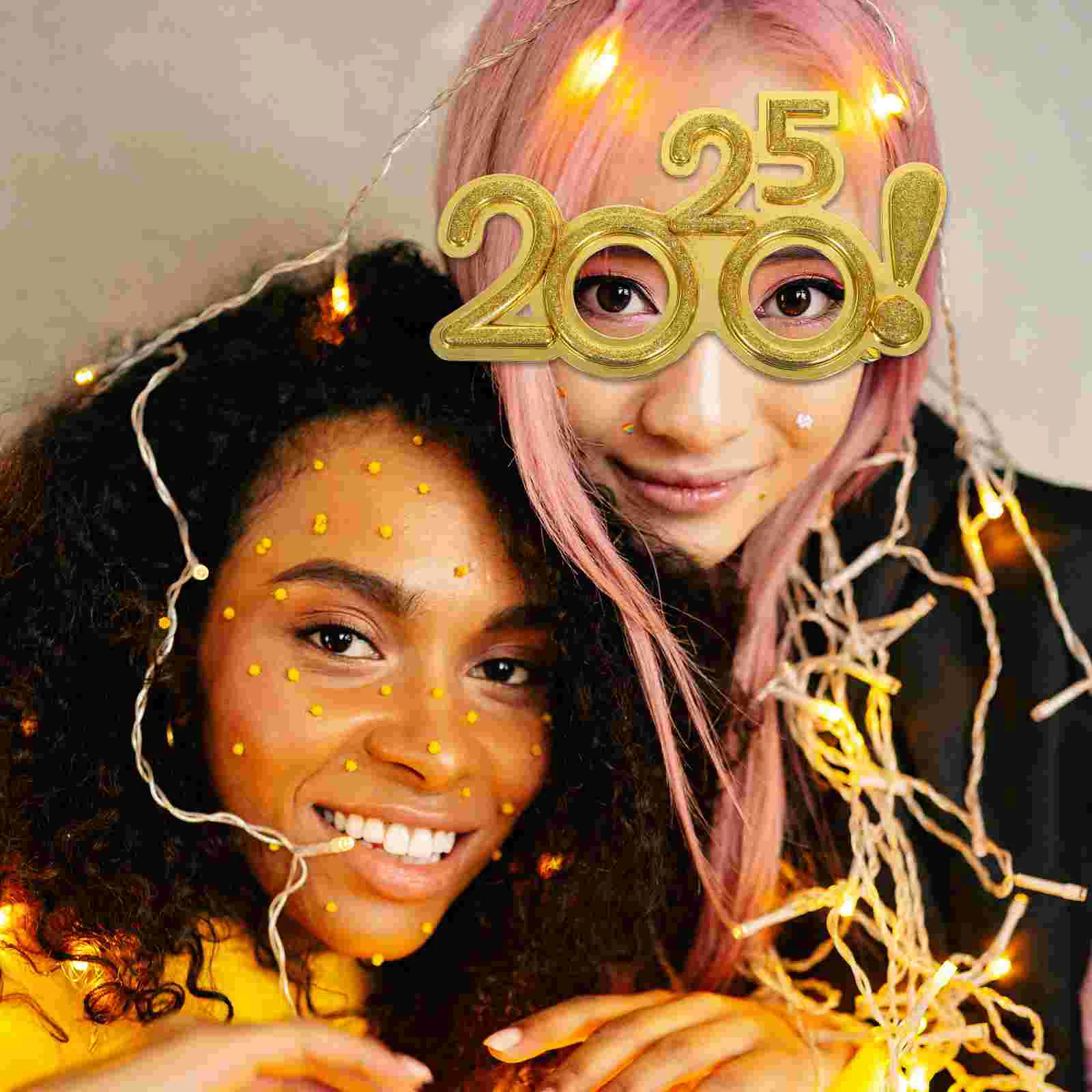 Новогодние очки 2025 с номером новинка солнцезащитные на Новый год забавные для