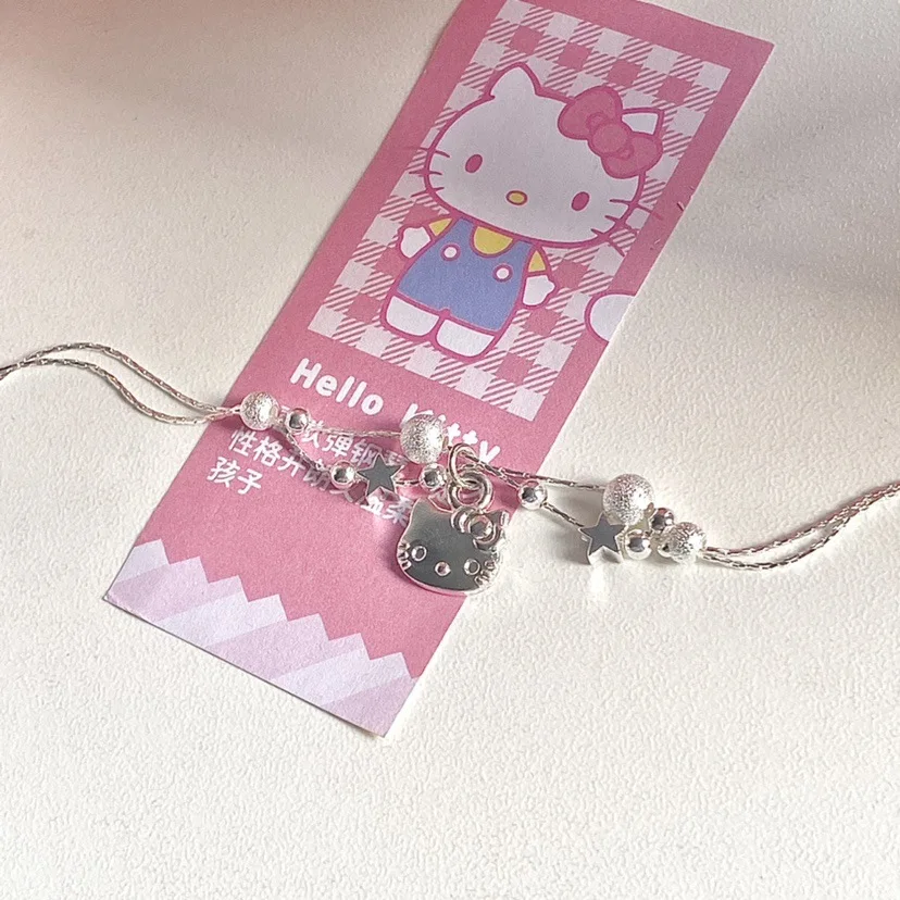 

HelloKitty Sanrio Kawaii Star Bracelet Jewelry Cute Childlike Gifts for Friends Birthday Gifts Fairy Tale Girl Gifts