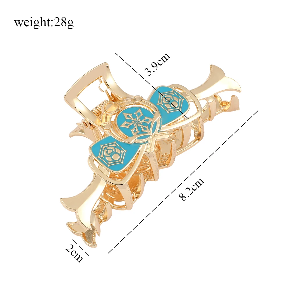 Genshin ударопрочный зажим для волос металлический глаз Бога аксессуары женщин