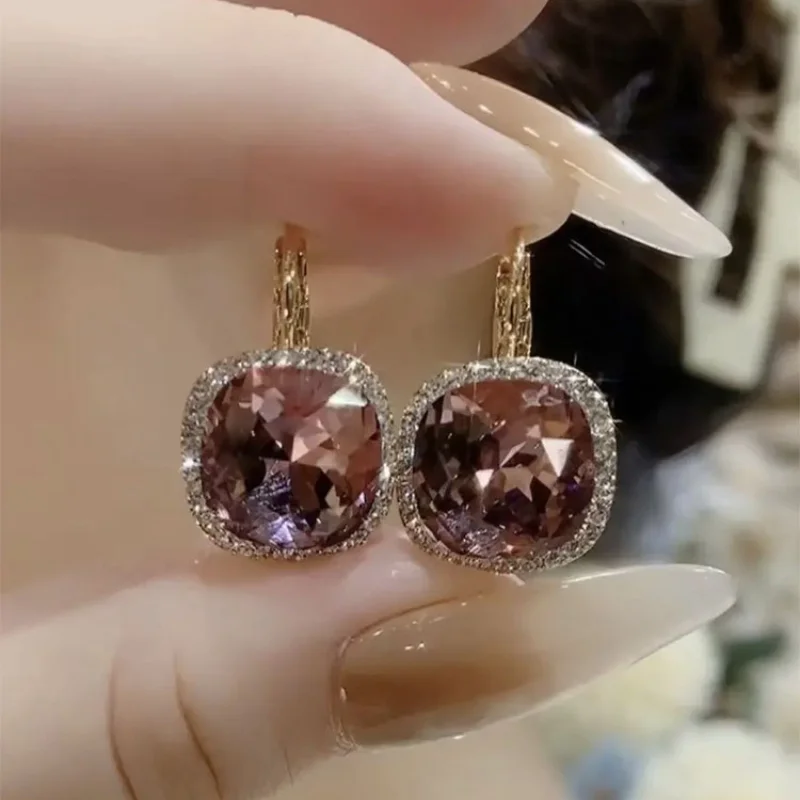 

сережки женские серьги 2022 тренд новинка серьги серебро 925 кореМодные квадратные висячие серьги, роскошные элегантные женские серьги-подвес...