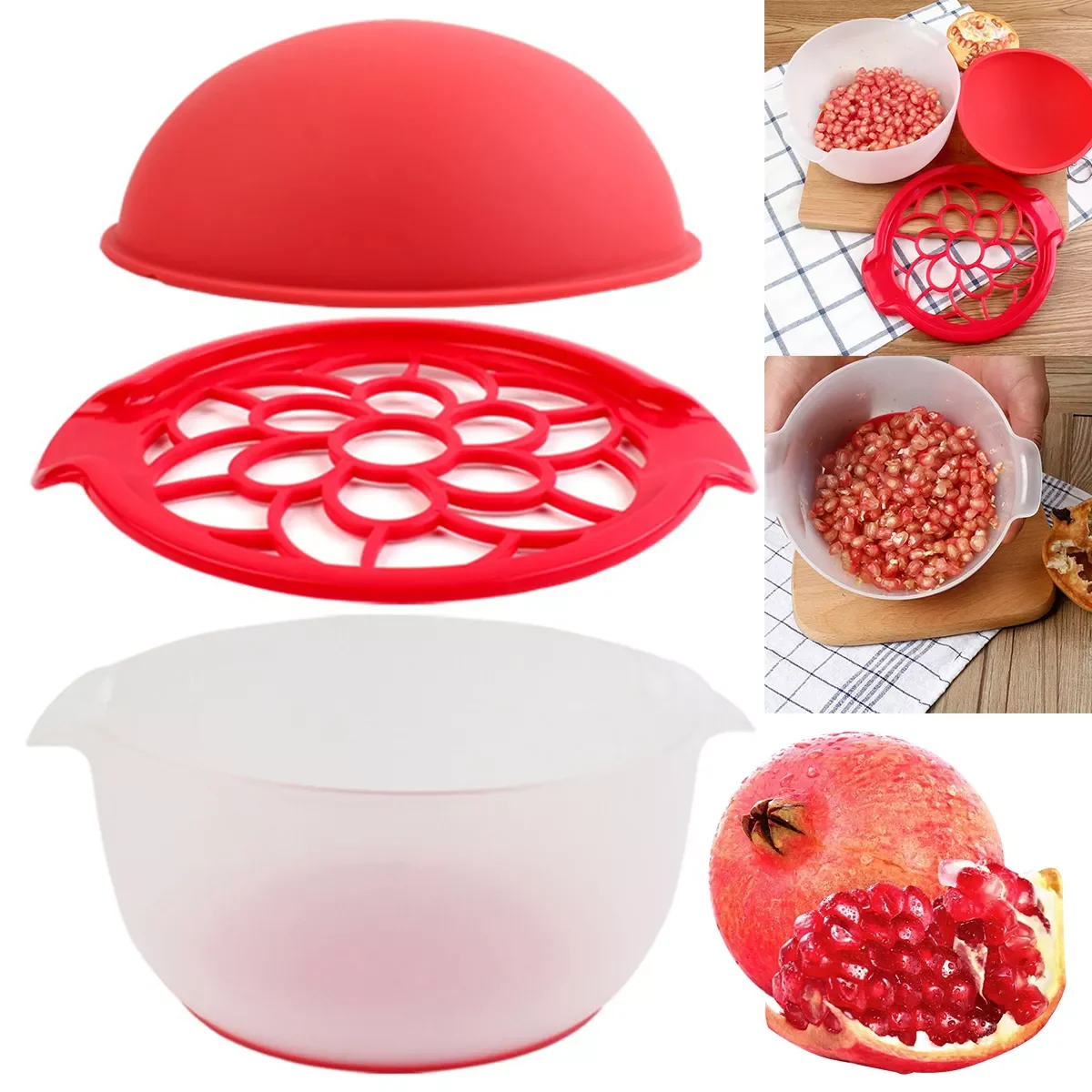 

NEW2023 Pomegranate Peeler Machine Pomegranate Meat Extractor Fruit Tool Safety Pomegranate Peeling Bowl Home Gadgets Kitchen It