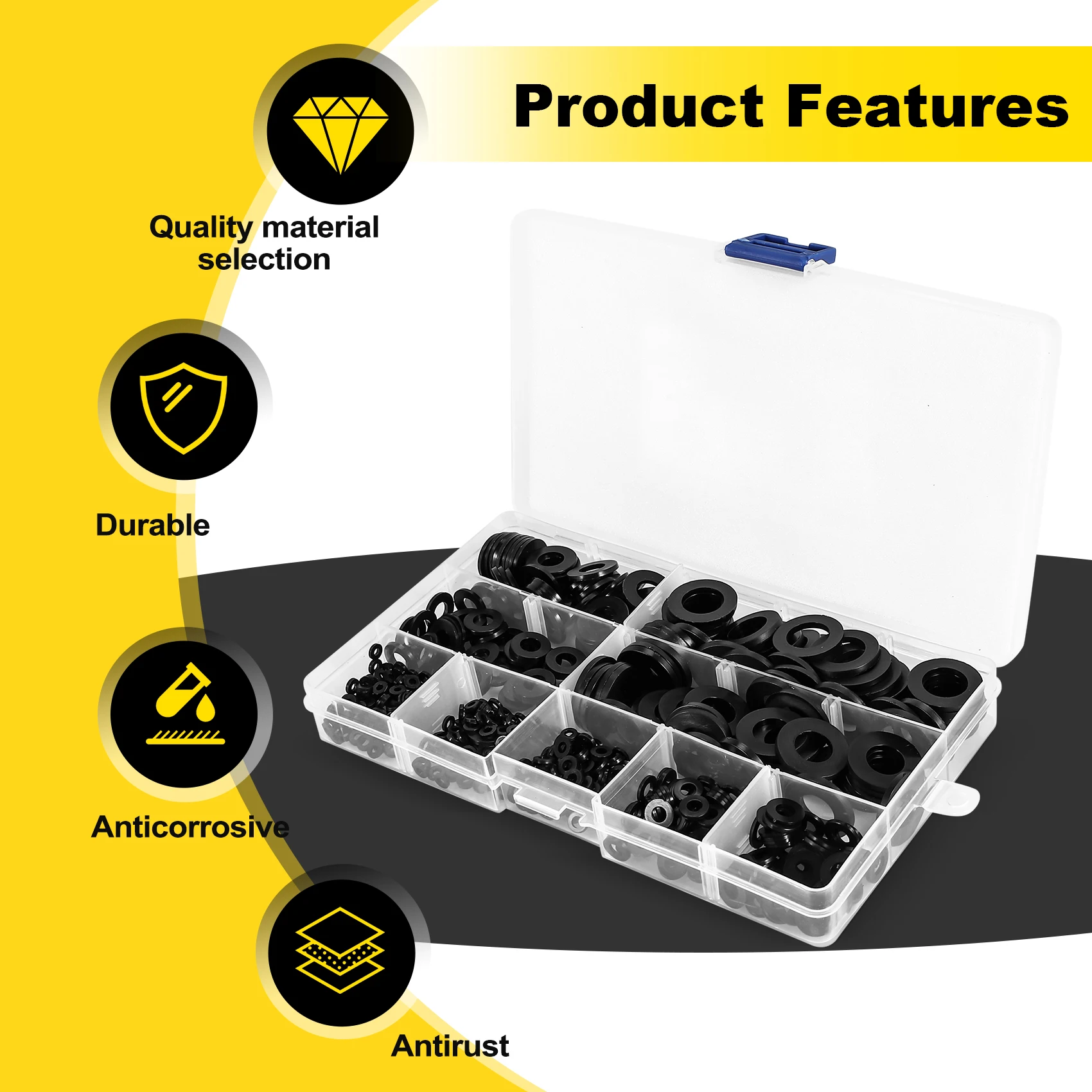 600 шт. черные нейлоновые резиновые плоские фотообои для M2 5