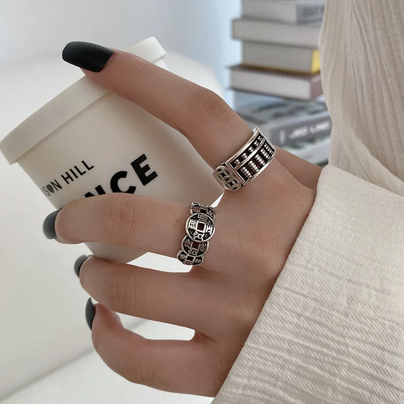 

Copper Coin and Abacus Open Rings for Women Fashion Vintage Style Christmas Accessories Jewelry 2022 Trend Dropship Suppliers