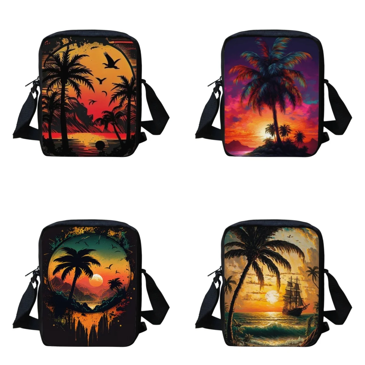 

BELIDOME Summer Sunset Pattern Women Shoulder Bags Cross Body Bag Small Traveling Teenagers Girls Fashion Casual Mini Messenger