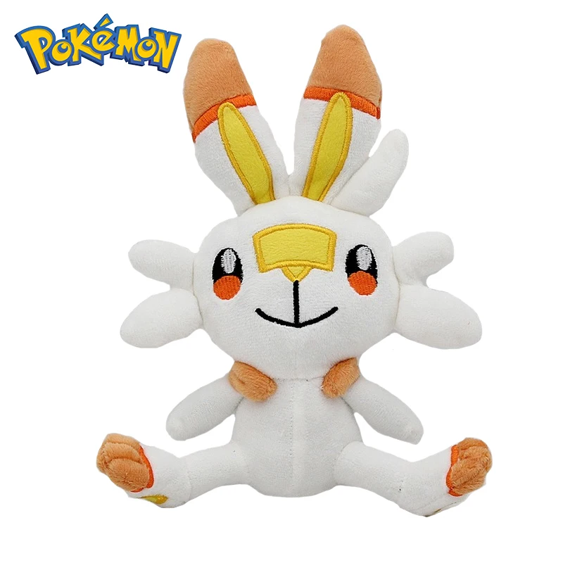 

23cm TAKARA TOMY Pokemon Scorbunny Plush Toys Doll Soft Stuffed Cartoon Animals Rabbit Toys Birthday Xmas Gift for Children Kids