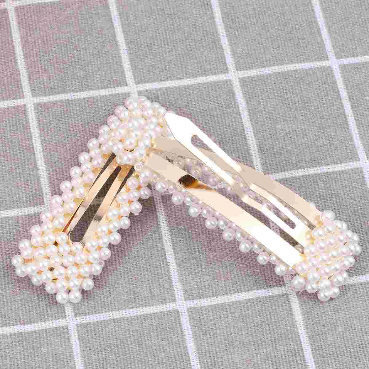 

4pcs Hair Clips Fresh Simple Decorative Pearl Hair Barrettes Hair for Girls Ladies
