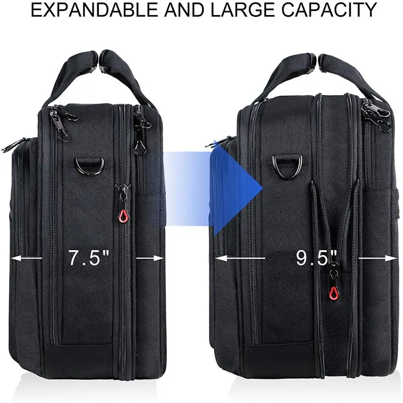 Laptop Bag Expandable Laptop Briefcase Fits Up to 17.3 Inch Laptop Water-Repellent Shoulder Messenger Bag Computer Bag for Trave