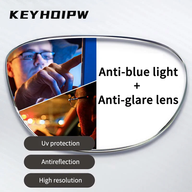 KEYHOIRW 1.56 1.61 1.67 Single Vision HD CR39 Anti-reflection Anti-scratch Aspherical Anti-blue Light Anti-glare Driving Lens