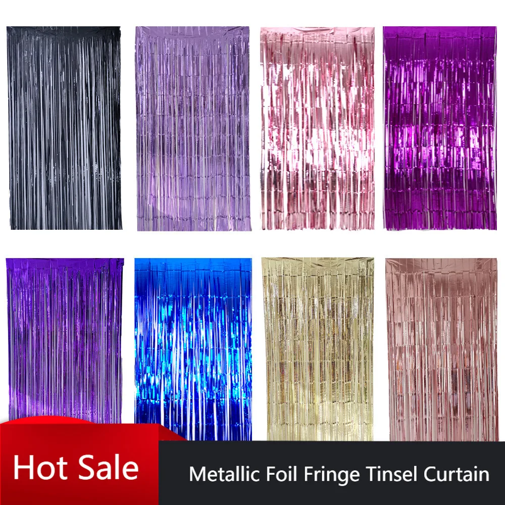 

2 упаковки вечерние занавески из фольги с золотой Мишурой