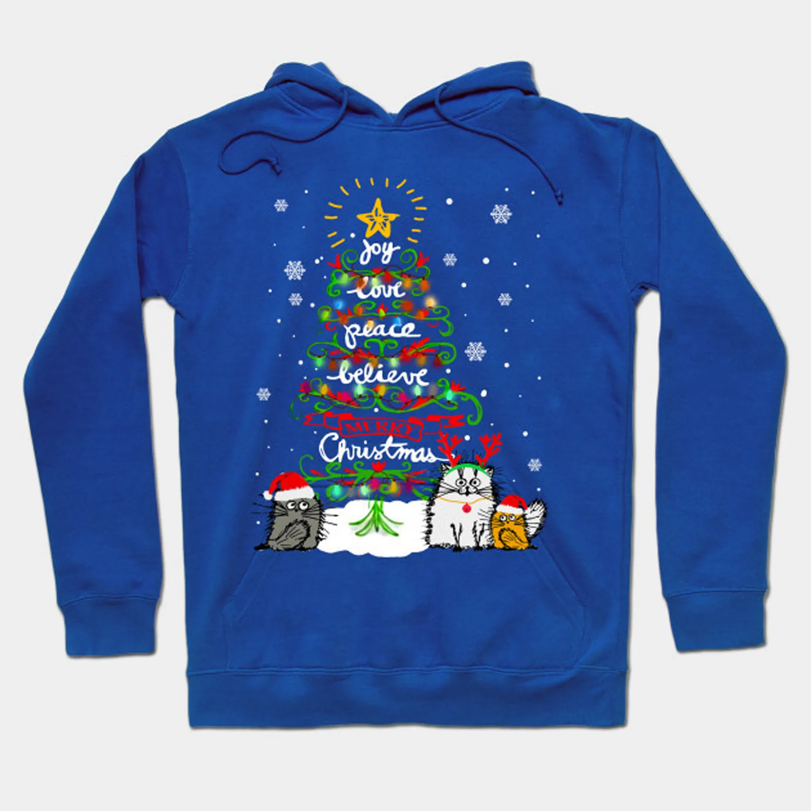 

Long Tops Sleeves Cat Blouse Sweatershirt Printed Christmas Hoodie Womens Women's Hooded Tunic Sweatshirt Women Fall Light