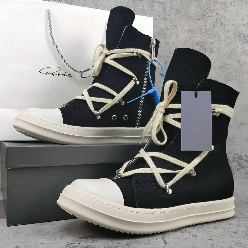 

PK-Ro Owens Spring/Summer 2023 High-top Platform Pentagram Women's Sneakers Men's Vulcanized Canvas Casual Board Shoes Luxury