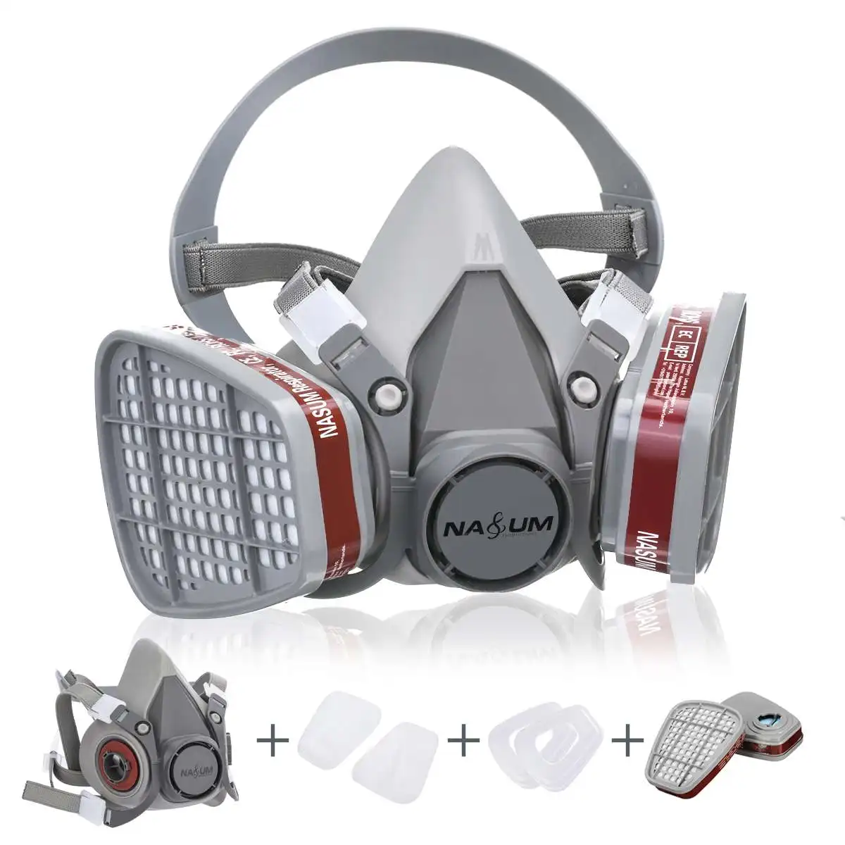 

Industrial Painting Spraying Respirator Safety Work Filter Dust Proof Full Face Gas Mask Formaldehyde Protection
