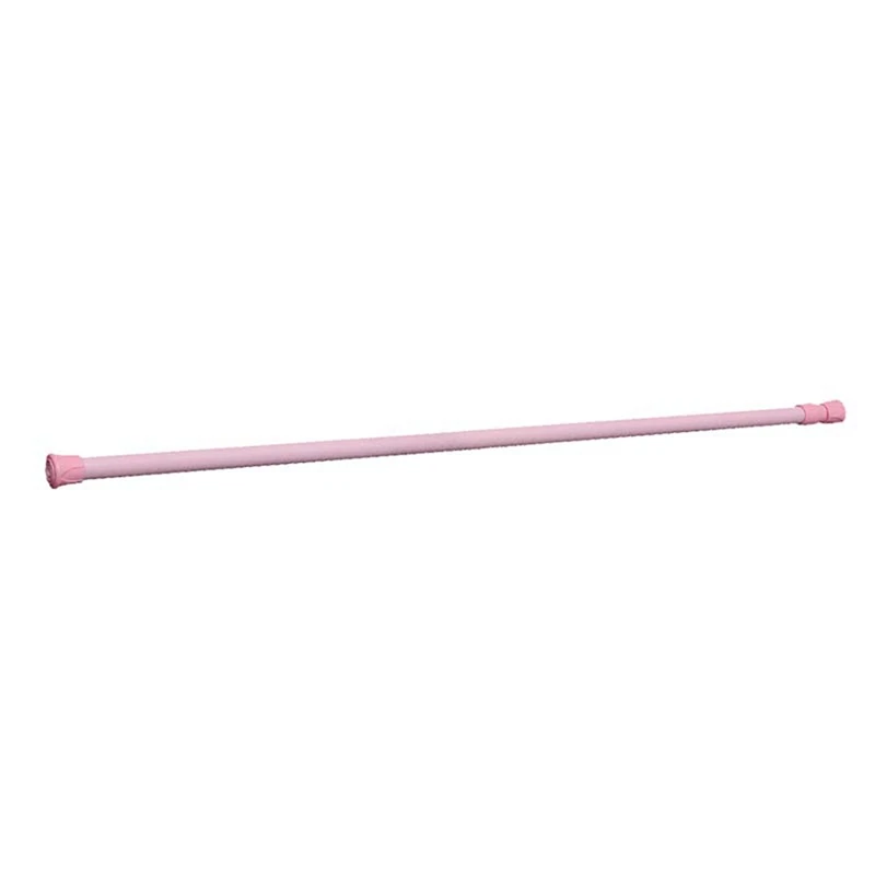 1x Spring Loaded Extendable Telescopic Net Voile Tension Curtain Rail Pole &amp 30x Shower Rings C Hook |