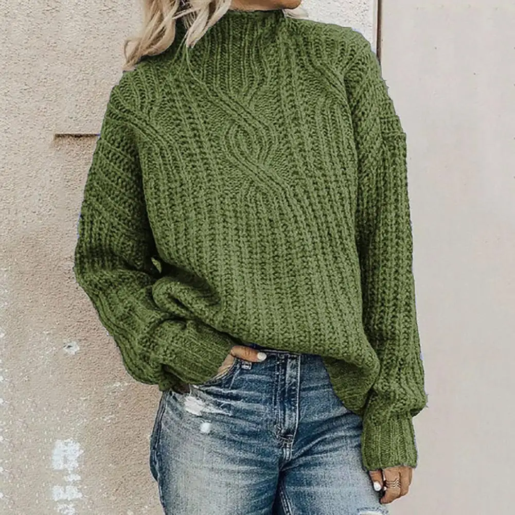 

Women Sweater Turtleneck Long Sleeve Ultra Soft Comfortable to Wear Pullover Sweater Casual Loose Korean Style Oversize Sweater