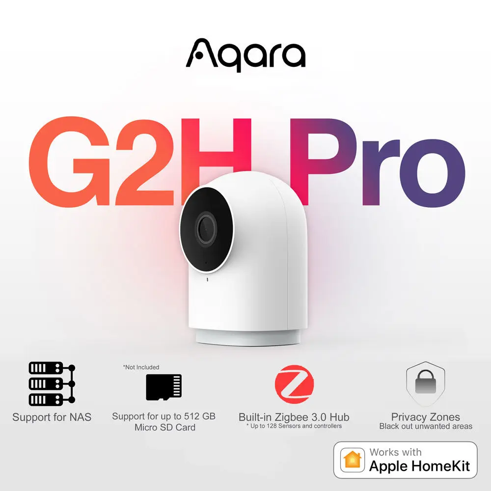 

Умная камера Aqara G2H Pro Zigbee, 3,0 P HD, ИК, ночная версия, голосовые вызовы, NAS, хранилище, работает с приложением Apple HomeKit