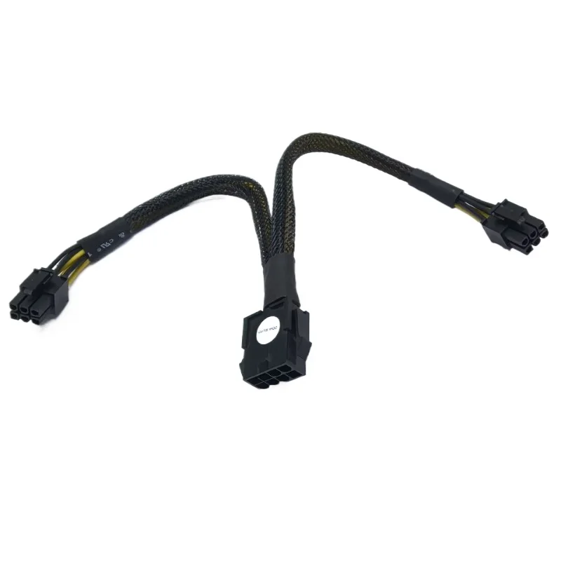Фото Компьютер ПК PCI-E PCIe Видеокарта ВидеоGPU 8-контактный на 2-портовый двойной 6-контактный кабель питания Шнур с питанием в рукаве Провод 18AWG 20 см №1