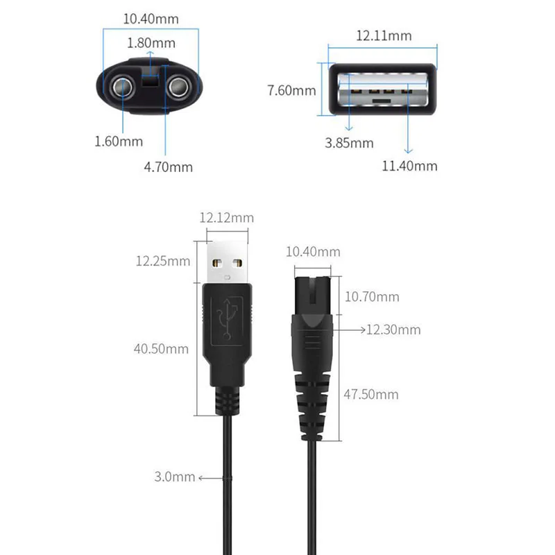 USB-кабель Бритва для зарядного устройства 120 см шнур питания соединительный