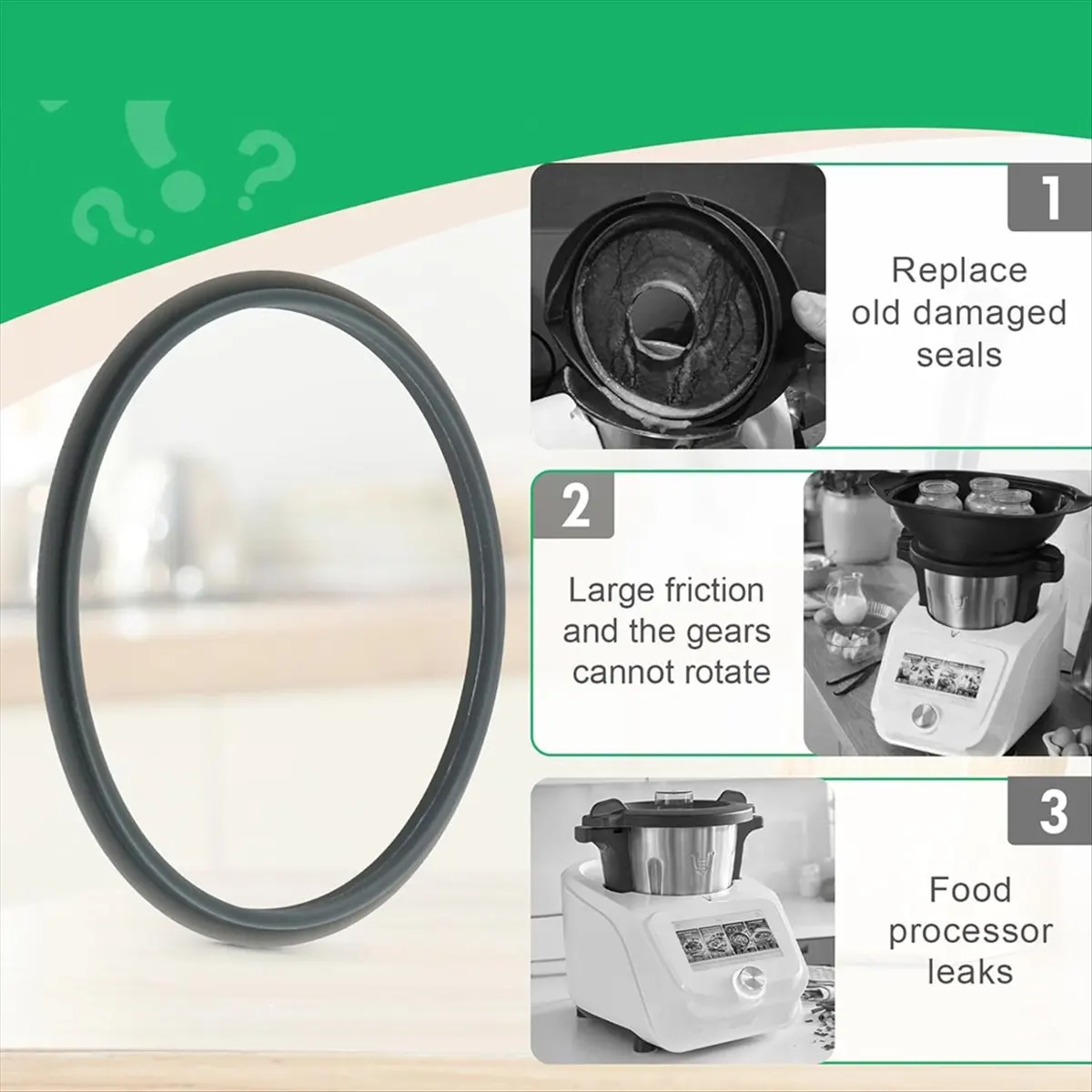 Фото Комплект защитных колец и уплотнительных прокладок A20I для миксеров Monsieur Cuisine Plus SKMK 1200 C3/D4/E5, аксессуары №3