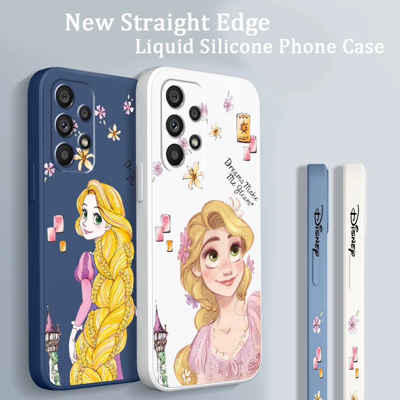 

Princess Rapunzel Disney Girl Phone Case For Samsung Note 20 10 Plus Ultra A22 A12 A71 A51 A31 A21S A50 A23 5G Liquid Left Rope