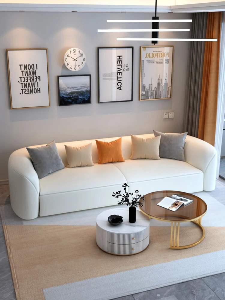 

Light Luxury Living Room Sofa Cream Style Disposable Technology Cloth Combination Modern Minimalist Sofa Nordic Furniture