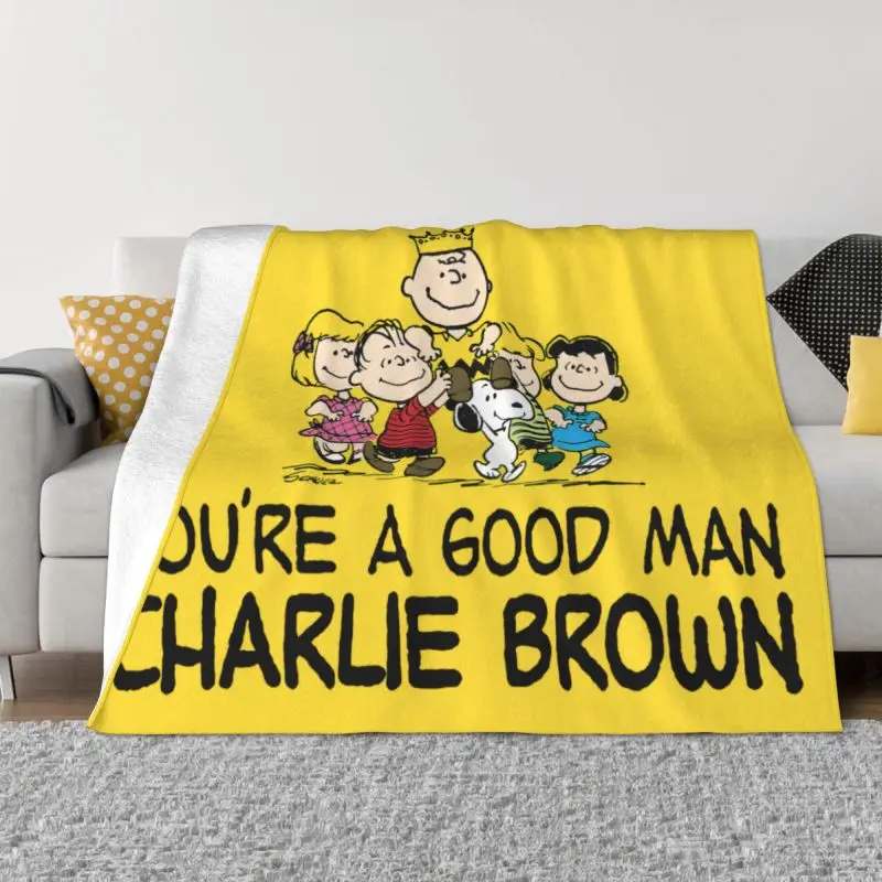 You Are A Good Man Blanket 3D Printed Soft Flannel Fleece Warm Charlie Browns Throw Blankets for Home Bedding Sofa Bedspreads