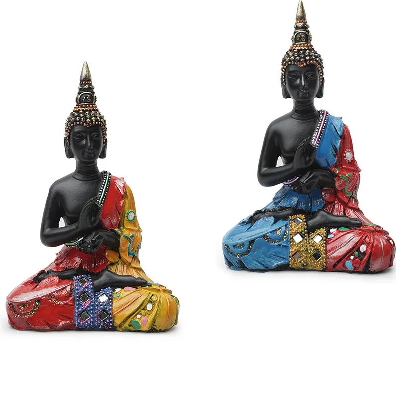 

Buddha Statue Large Thailand Buda Buddha Sculpture Green Resin Hand Made Buddhism Hindu Fengshui Figurine Meditation Home Decor