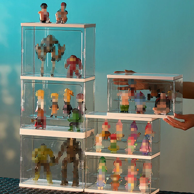 

Figure Display Stand Toy Model Display Box Decoration Doll Model Organizer Stackable Dustproof Acrylic Storage Case Accessories