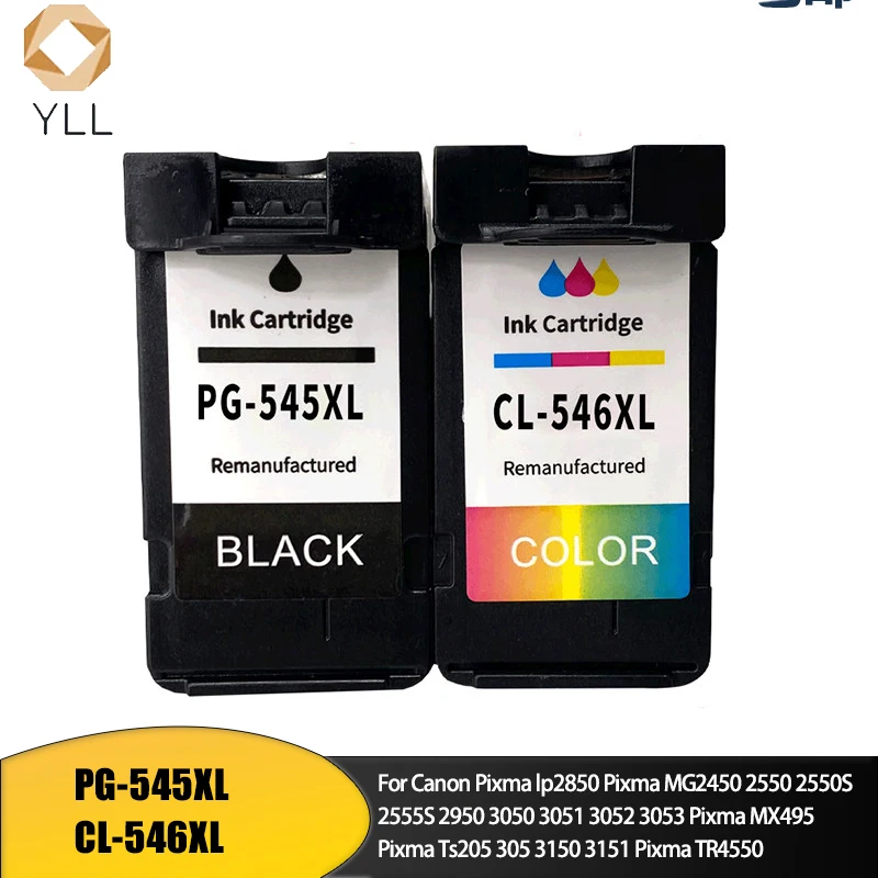Фото PG545XL PG 545 CL-546 CL 546 PG545 CL546 XL 545XL Восстановленный картридж для принтера Canon PIXMA MG2450 IP2850 №1