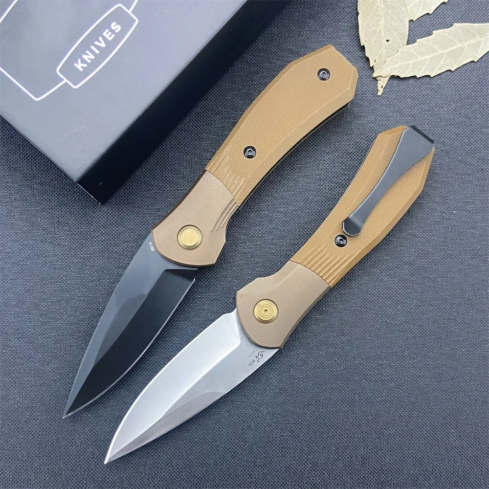 

BK 591 Paradigm Shift AU.TO Folding Pocket Knife 3" S35VN Drop Point Plain Blade, Brown G10 Handle Outdoor Camping Hiking Tools
