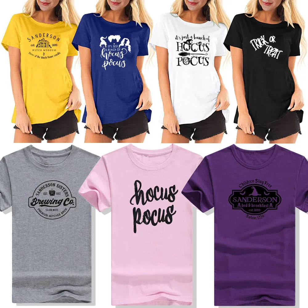 

Halloween Costume T-Shirt Gifts Women Hocus Pocus Tee Tops Trick or Treat Y2k Clothes Funny Graphic Gothic Style Apparel