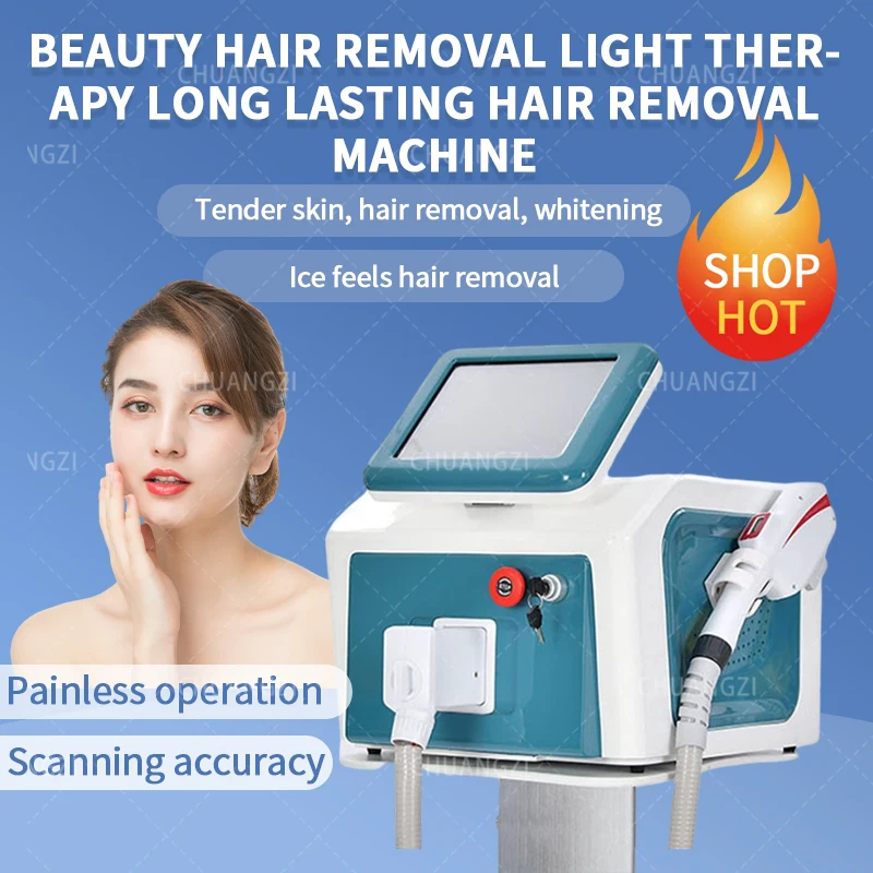 

Portable 808 Diode Laser Hair Removal Machine 3 Wavelengths (755nm/ 808nm/ 1064nm) Hair Removal IPL Machine Hair Epilator Tool