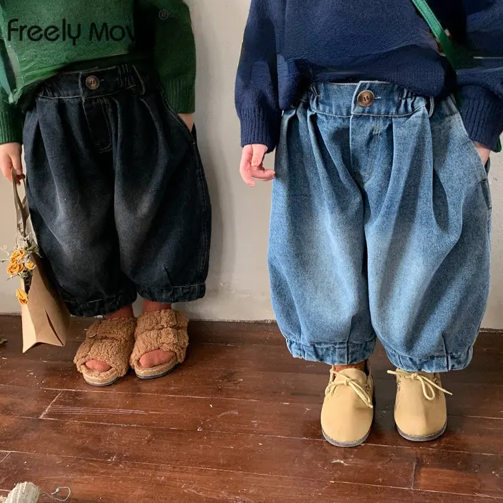 

2023 Spring Baby Girl Boy Pants Kids Pants Baby Solid Jeans Pants Toddler Girls Trousers Baby Clothes Autumn Kids Pant