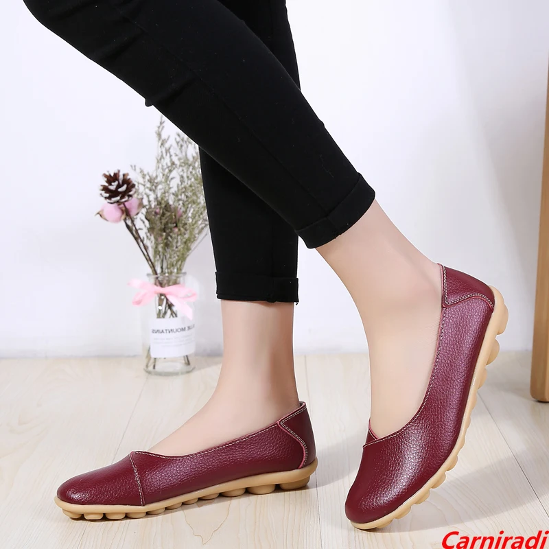 

Повседневная водонепроницаемая обувь из натуральной кожи на плоской подошве; Женские мягкие удобные лоферы без застежки; Женские нескольз...