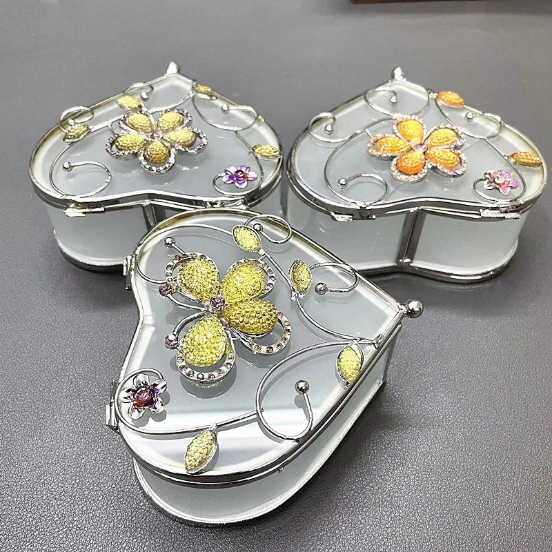 

Creative Heart Glass Jewelry Box Candy Cookie Storage Jar Perfume Organizer Heart Seal Jar Debris Key Box Craft Home Decor Gift