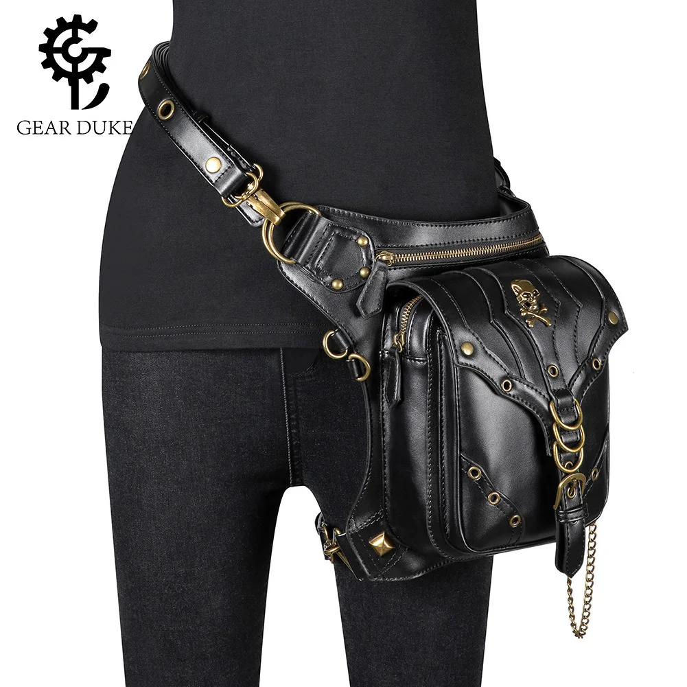 

2023 New Women's Bag Trend Chain One Shoulder Crossbody Bag Women's Small Bag Pu Outdoor Waistpack Black