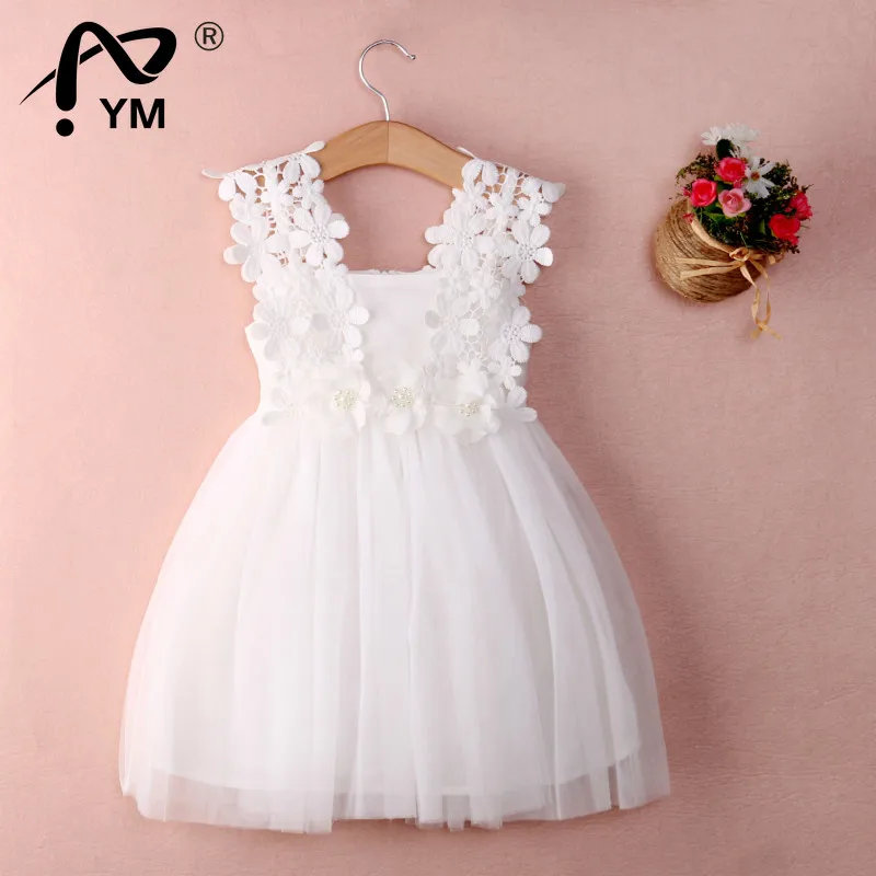 

New Kids Baby Girl Party Lace Tulle Flower Tutu Dress 2-6Y Pageant Princess Dress Sleeveless Gown Fancy Dresses Sundress Clothes