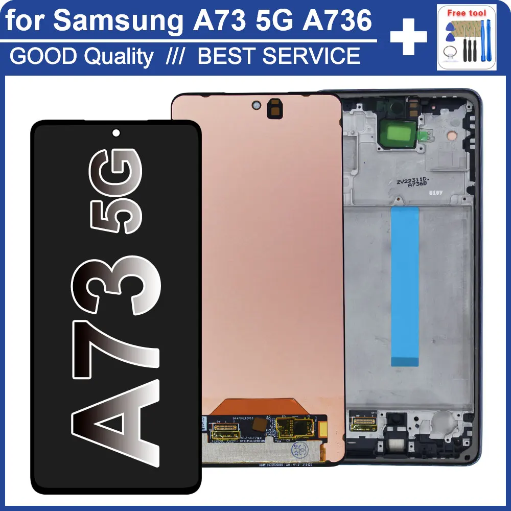 Супер AMOLED ЖК-дисплей для Samsung Galaxy A73 5G A736B с сенсорным экраном в сборе A736 SM-A736B/DS
