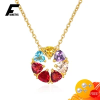 fashion necklace 925 silver jewelry for women wedding promise party gift topaz gemstone pendant ornaments wholesale dropshipping