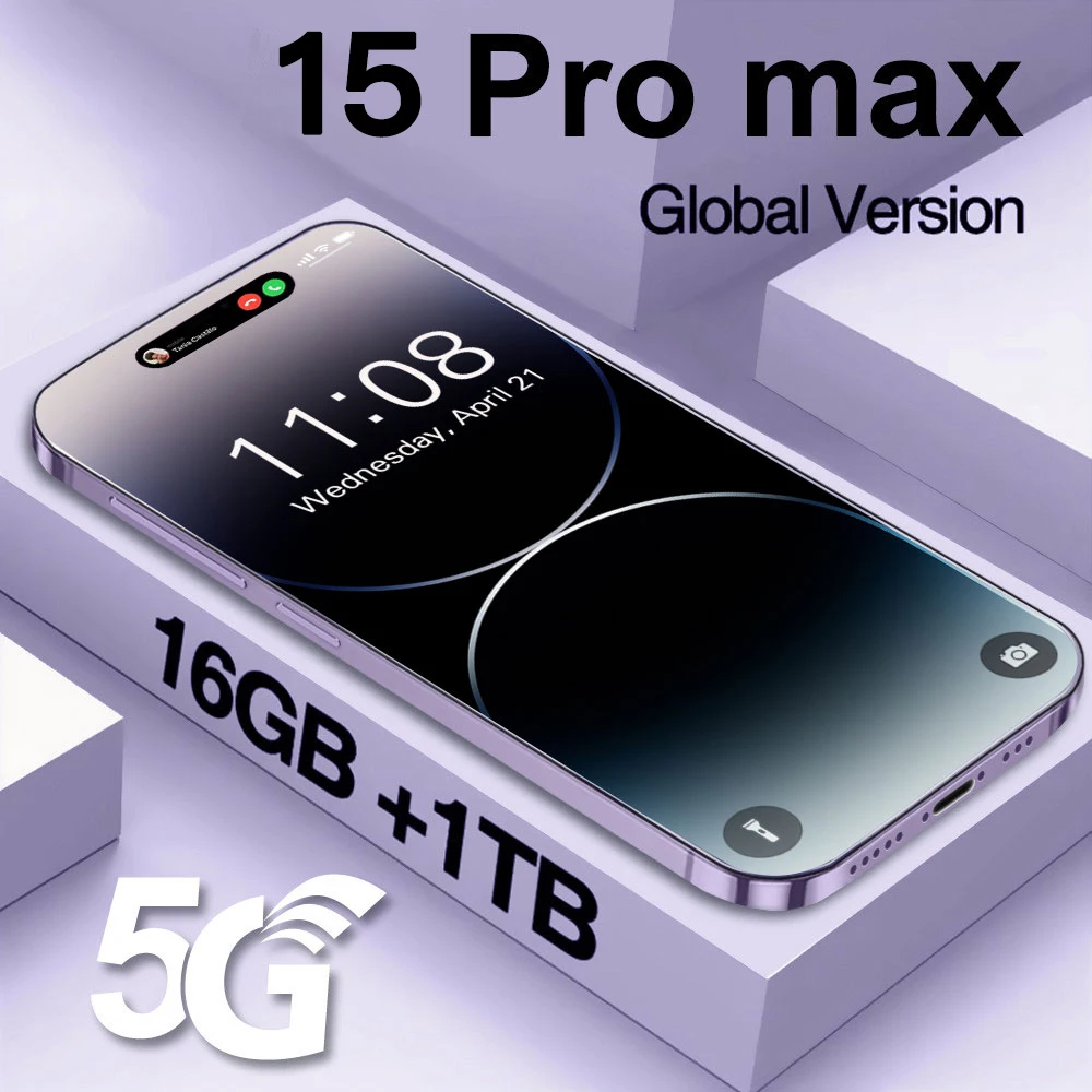 

Global Edition New I15 Pro Max Smartphone 6.7-inch Telefone 6800mAh 16+1TB Mobile Camera 5G Unlocked Phone Cheap