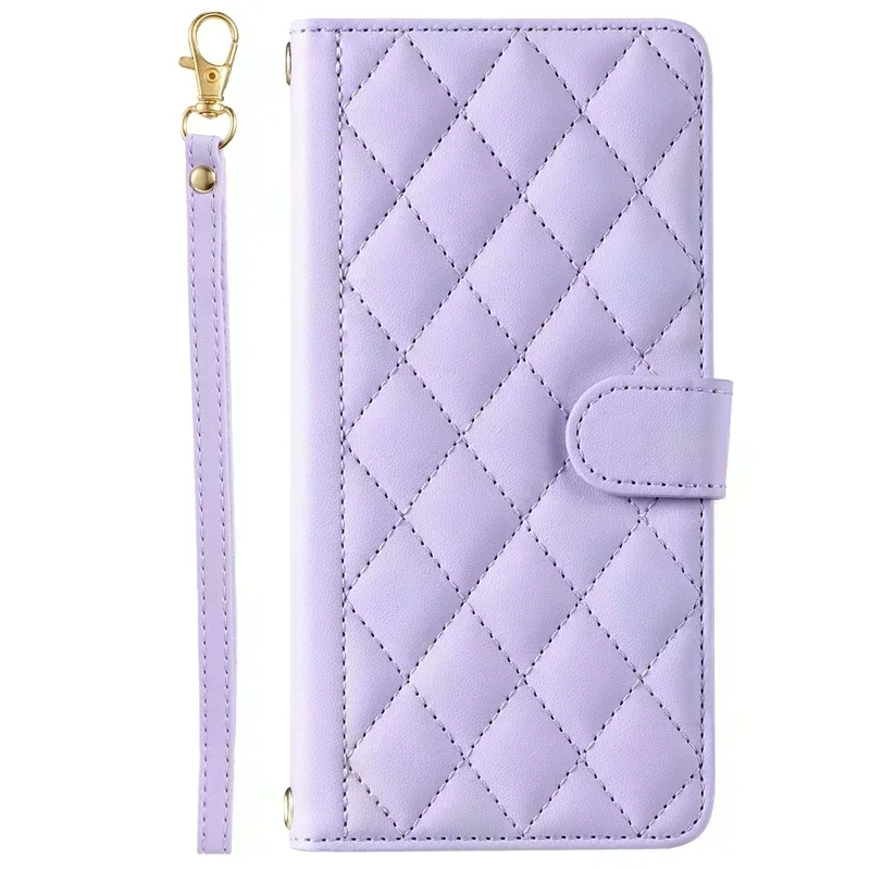 Чехол Poco M6 Модный чехол-бумажник с ромбовидной решеткой чехол для телефона Xiaomi Pro