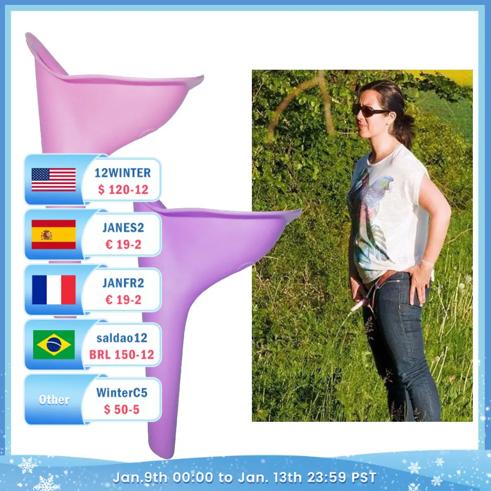 

Высокое качество Портативный Женский походный мочи устройство Воронка-писсуар женский дорожный туалет для мочеиспускания женщины стоят в...