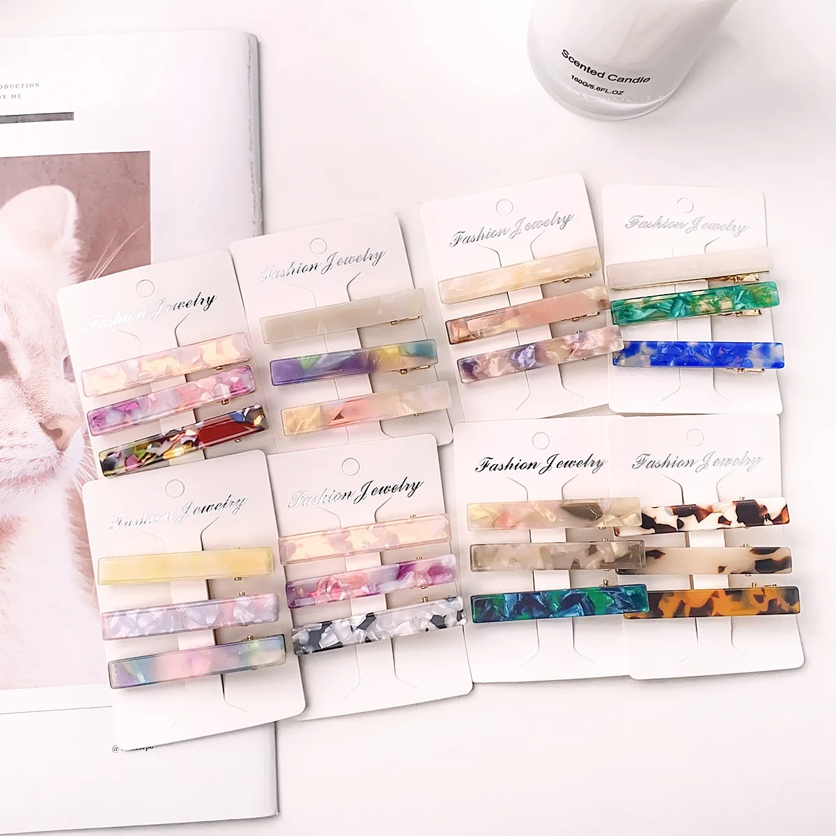 Ed Marble Texture Print Hairgrip Casual Side Bangs Barrette