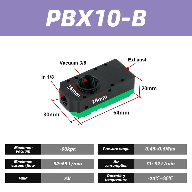 Многоступенчатый вакуумный генератор BM mini, генератор отрицательного давления BX, вакуумный насос с большим всасыванием и большим потоком, аналогично